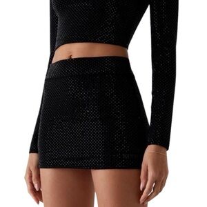 KITH Ember Studded Knit Mini Skort Black Size Large
